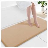 Smiry Memory Foam Bath Mat 47x17, Extra Soft and Absorbent Bathroom Mats, Non Slip Washable Carpet for Floor, Shower and Tub, Camel