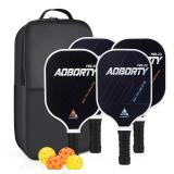 AOBORTY Pickleball Paddles 4 Pack - USAPA Light Graphite Premium Rackets Fiber Face & Polymer Honeycomb Core Pickleball Set with 6 Outdoor Indoor Balls Including Portable Carry Bag