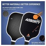 AOBORTY Pickleball Paddles 4 Pack - USAPA Light Graphite Premium Rackets Fiber Face & Polymer Honeycomb Core Pickleball Set with 6 Outdoor Indoor Balls Including Portable Carry Bag