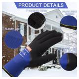 LOCCEF 2 Pairs Winter Work Gloves for Men and Women, Freezer Gloves for Work Below Zero, Thermal Insulated, Super Grip (Blue, 11/XXL)