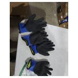 LOCCEF 2 Pairs Winter Work Gloves for Men and Women, Freezer Gloves for Work Below Zero, Thermal Insulated, Super Grip (Blue, 11/XXL)