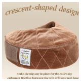 Mekylio Widen Wigs Band,Velvet Wig Grip Band Non Slip,Adjustable Fasten Wigs Grip Caps for Women to Keep Wig From Moving and Comfort (CARAMEL)