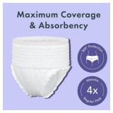 Rael Disposable Underwear for Women, Organic Cotton Cover - Incontinence Pads, Postpartum Essentials, Disposable Underwear, Unscented, Maximum Coverage (Size S-M, 12 Count)