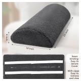 Wesiti Recliner Foot Pillow Cushion High Resilience Sherpa Memory Foam Bolster Sleeping Rest Multipurpose Half Roll Leg Pillow Suitable for Bed Chair Sofa Headrest Back Lumbar Leg Support(Dark Gray)