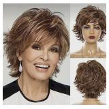 ZWYLWGBCVJ Pixie Cut Wigs for Black Women White Women Short Synthetic Wig for Fashionable(Light Brown)