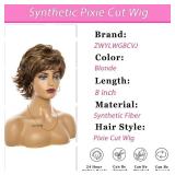 ZWYLWGBCVJ Pixie Cut Wigs for Black Women White Women Short Synthetic Wig for Fashionable(Light Brown)