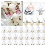 Shappy 6 Pcs Mini Plush Lambs Jesus Plush Toys Lamb of God Sheep Stuffed Animal Keychain Religious Easter Party Favors Basket Stuffers Christian Gifts for Easter Baptism First Communion Christening
