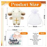 Shappy 6 Pcs Mini Plush Lambs Jesus Plush Toys Lamb of God Sheep Stuffed Animal Keychain Religious Easter Party Favors Basket Stuffers Christian Gifts for Easter Baptism First Communion Christening