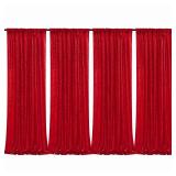 B-COOL 4 Panels 2ftx8ft Red Valentines Backdrop Sequin Backdrop Curtain Drapes Fabric for Ceremony Wedding Holiday Birthday Party Photography Decorations