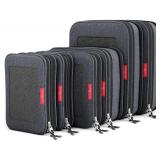 LeanTravel Compression Packing Cubes for Travel Organizers with Double Zipper (6-Pack (2L+2M+2S), Black)