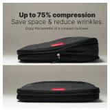 LeanTravel Compression Packing Cubes for Travel Organizers with Double Zipper (6-Pack (2L+2M+2S), Black)