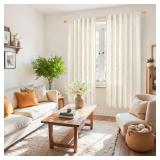 YoungsTex 78 Inch Length Linen Semi Sheer Curtains for Living Room, Boho Light Filtering Window Drapes Textured with Rod Pocket Back Tab for Dining Bedroom, 2 Panels, 52 X 78 Inch
