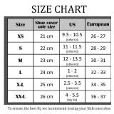 Rain Shoe Covers Kids Waterproof Shoe Cover for Boys Girls Reusable Galoshes Overshoes (White/Black, X-Large)