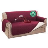 Turquoize 100% Waterproof Couch Cover Sofa Covers for 2 Cushion Couch Loveseat Covers Triple Non-Slip Couch Cover for Dogs Washable Furniture Protector Cover for Pets,Dog (Loveseat 54\", Burgundy)