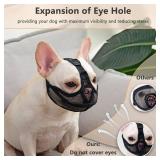 Herrypiggy Short Snout Dog Muzzle with Soft Mesh, Breathable Wonât Cover Forehead Bulldog Muzzle, Anti Biting Chewing Barking for Small Medium Large Dogs(M,Green)