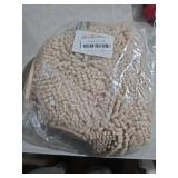 OLANLY Toilet Rugs U-Shaped 20x20, Extra Soft Absorbent Chenille Contour Bathroom Rugs for Toilet, Dry Quickly, Machine Washable, Non-Slip Bath Mat, Beige