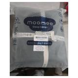 MooMee Bedding Duvet Cover Set 100% Washed Cotton Linen Like Textured Breathable Durable Soft Comfy (Solid Forest Green, King 104\"x90\")