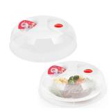 Flexzion 11.5 Inch Microwave Splatter Cover - BPA-Free Anti-Splatter Microwave Cover with Adjustable Steam Vent, Dishwasher Safe, Transparent Plastic Food Covers for Microwave Cooking