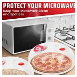 Flexzion 11.5 Inch Microwave Splatter Cover - BPA-Free Anti-Splatter Microwave Cover with Adjustable Steam Vent, Dishwasher Safe, Transparent Plastic Food Covers for Microwave Cooking