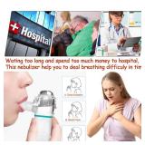 Portable Nebulizer with 3 Adjustable Speed, for Adults and Kids, Handheld Nebulizer for Breathing Issues, with Automatic-Cleaning, Laser Ultrafine Mesh Making, Effective for Home use