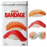 BioSwiss Bandages, Sushi Shaped Self Adhesive Bandage Set, Latex Free, Sterile Wound Care, 50 Count