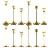 12 PCS Gold Metal Taper Candle Holders, Candlestick Holders, 7cm Diameter Taper Candle Holder Bulk for Table Centerpieces Candlesticks for Wedding Christmas Home Party Table Decor-23/19/16cm