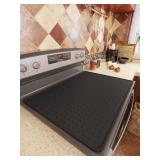Bampanda Silicone Stove Top Cover for Electric Stove, Glass Stove Top Protector, Stovetop Cover Mat for Cooktop, Flat Range Cover, Oven Top Protector, Coffee Bar Mat, 28 x 20 in, Black