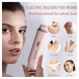 Bikini Trimmer for Women, Waterproof Electric Bikini Shaver Cordless Recharge Razors for Women for Leg Bikini Area Face Armpit & Body Trimming, Ideal Gifts for Ladies - Pink