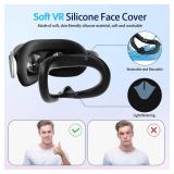 8-in-1 Silicone Cover Set for Meta Quest 3s Accessories, Juylay VR Protective Cover Accessories for Oculus Quest 3S with Facial Interface, Shell Cover, Controller Grip Cover, Joystick Caps, Black
