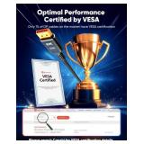 Capshi 8K 4K DisplayPort Cable 1.4, 10FT DP Cord (VESA Certified, 8K@60Hz, 4K@144Hz, 2K@240Hz/165Hz), 32.4Gbps High Speed Display Port Cable for Gaming Monitor, HDR/FreeSync/G-Sync, Braided, Black