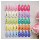 EleMirsa 40pcs Candy Colored Snap Hair Clips for Little Girl Non Slip Barrettes Hair Accessories for Baby Girl Teens Toddler Kids