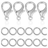 450Pcs No Tarnish Stainless Steel Lobster Claw Clasps & Jump Rings for Jewelry Making, Necklace Bracelet Findings & Supplies