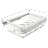 Egg Tray Refrigerator Egg Organizer, Clear Plastic | Keep Eggs Secure & Visible in Your Fridge Transparent Drawer-Style Storage Bin Saves Space, Protects Eggs, and Makes Kitchen Organization Easy