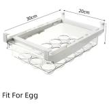 Egg Tray Refrigerator Egg Organizer, Clear Plastic | Keep Eggs Secure & Visible in Your Fridge Transparent Drawer-Style Storage Bin Saves Space, Protects Eggs, and Makes Kitchen Organization Easy