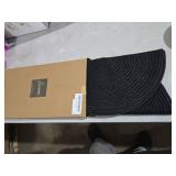 Floroom 15 Inch Round Braided Placemats Set of 4, Washable Heat Resistant Cotton Polyester Circle Place Mats for Kitchen Dining Table - Black