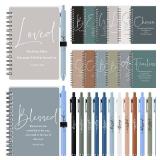 Kosiz 48 Sets Easter Christian Gifts Bulk Inspirational Prayer Journals with Pens A6 Spiral Bible Notebook Religious Gift for Mother Day Women Men Church Members Bible Study Groups (Boho Color)