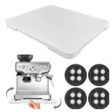 360Â° Rolling Tray Bamboo Appliance Slider for Kitchen Appliances, for Breville Espresso Machine Accessories, Sliding Tray for Coffee Maker Appliances Mat Easily from Under The Cabinet White13\"Ã