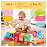 Toddler Learning Toys for 2 3 Year Old-Counting Matching & Sorting Activity Montessori Train Set with Farm Animals Finger Puppets Keys to Lock and Unlock Barn Birthday Easter Basket Stuffers