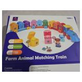 Toddler Learning Toys for 2 3 Year Old-Counting Matching & Sorting Activity Montessori Train Set with Farm Animals Finger Puppets Keys to Lock and Unlock Barn Birthday Easter Basket Stuffers