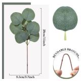 Taiyin 70 Pieces Artificial Eucalyptus Leaves for Wedding Eucalyptus Leaves Stems Decor Greenery Faux Green Stems for Wedding Centerpiece Floral Home Decor, 11 Inches