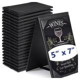 Gerrii Leatherette Table Tents Black PU Leather Menu Covers Bulk Double Sided Frame Sign Holders 2 Side Drink Dessert Menu Folders for Restaurant Coffee Cafe Bar Wedding Supplies(20 Pack,5 x 7 Inch)
