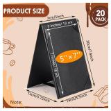 Gerrii Leatherette Table Tents Black PU Leather Menu Covers Bulk Double Sided Frame Sign Holders 2 Side Drink Dessert Menu Folders for Restaurant Coffee Cafe Bar Wedding Supplies(20 Pack,5 x 7 Inch)