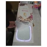 Horyliin Makeup Mirror with Lights - 10x/1x Magnifying Mirror with Light, Rechargeable Desk Mirror with 3-Color Lighting & Memory Function, 360° Adjustable Table Mirror, Gift for Women (Pink)