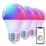 Linkind Smart Light Bulbs, Smart Bulb That Work with Alexa & Google Home, LED Light Bulbs Color Changing, 104 Preset Scene, Music Sync, A19 E26 2.4GHz RGBTW WiFi Bluetooth Light Bulb 60W, 800LM, 4Pack