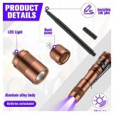 Tegeme 8 Pcs Black Light Markers Set 4 Invisible Ink Pen 4 Mini UV Flashlights Invisible Ink Marker Disappearing Pen for Spy Gadgets Secret Message Gift Party Favors(Bronze and Black)
