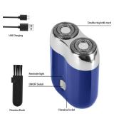 Mini Electric Shaver for Men Women, Pocket Dual Head Shaver, Rechargeable Waterproof Compact Travel Electric Razor, USB Close Battery Portable Razor for car, Travel, Office, Home use (Blue)