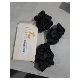 LULUSILK Silk Scrunchies for Hair Sleep, 100% Real Mulberry Silk, No Damage Hair Ties for Women and Girls, Classic Black, Pack of 3