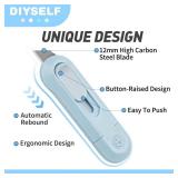 DIYSELF 8 Pack Box Cutter, Box Cutter Retractable Letter Opener, Cute Utility Knife Exacto Knife for School, Razor Knife for Crafts, Paper, Packages, Small Box Cutters Bulk for Women Girls