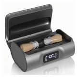 Rechargeable Hearing Aids for Seniors with Hearing Loss, In-the-ear Hearing Amplifiers with Noise Cancelling, Portable Charging Case, Both Ears Use