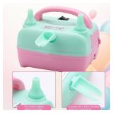 QIPUMP Balloon Pump Electric,110V 500W Air Balloon Pump and Tying Tool in One,Balloon Blower Inflator Dual Nozzle for Decoration, Party (Green+Pink)